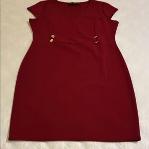 Dorothy Perkins Burgundy Dress with Gold Buttons